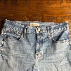 Madewell High Rise skinny Blue Jeans with Vintage-Inspired Distressing